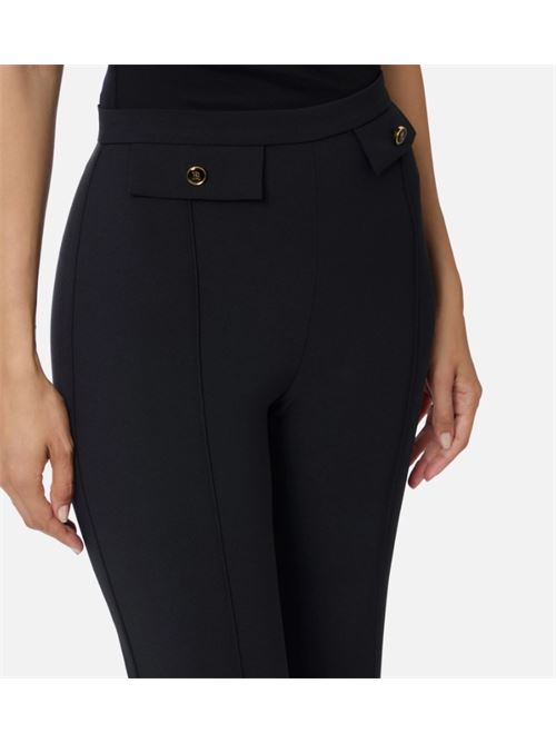 DOUBLE CREPE TROUSERS ELISABETTA FRANCHI | PA12156E2110 Nero